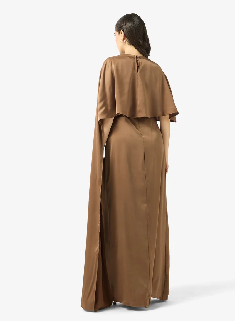 Golden Apple Round Neck Maxi Dress